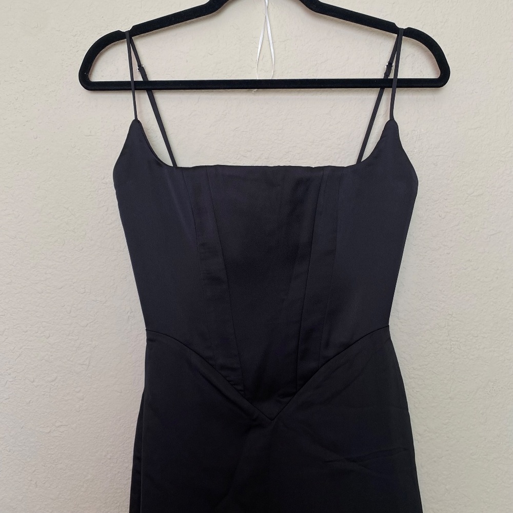 HOUSE OF CB 'Olivette' Black Satin Corset Maxi Dress NWOT size XS - Picture 4 of 10